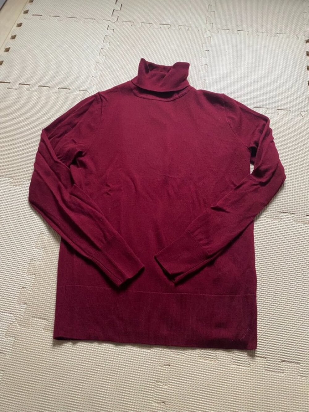 J.Crew Burgundy Merino Wool Blend Turtleneck Sweater Size M